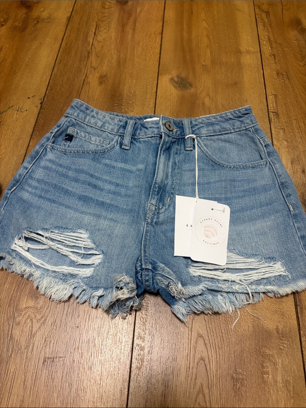 KanCan Light Blue Distressed Denim Cutoff Shorts